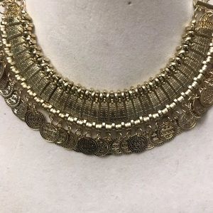 Gold Plated coin antique Jewelry Choker Necklace